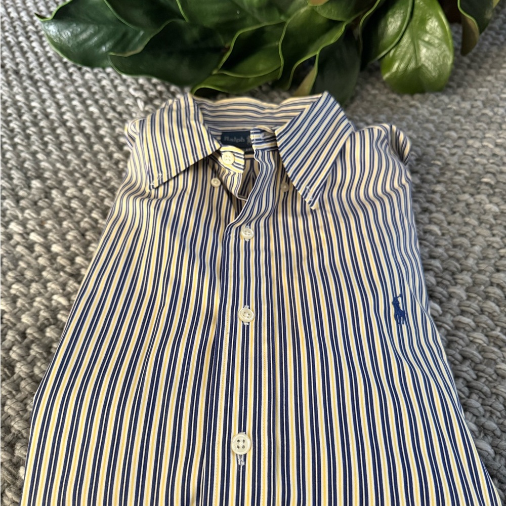 Polo by Ralph Lauren Navy & White Striped Button-Down Shirt